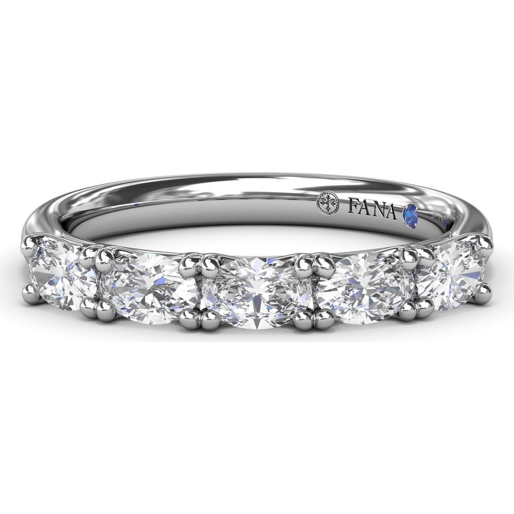 Wedding Band with Shared-Prong Oval Diamonds by Fana - 0.65 Carat Total Diamond Weight
