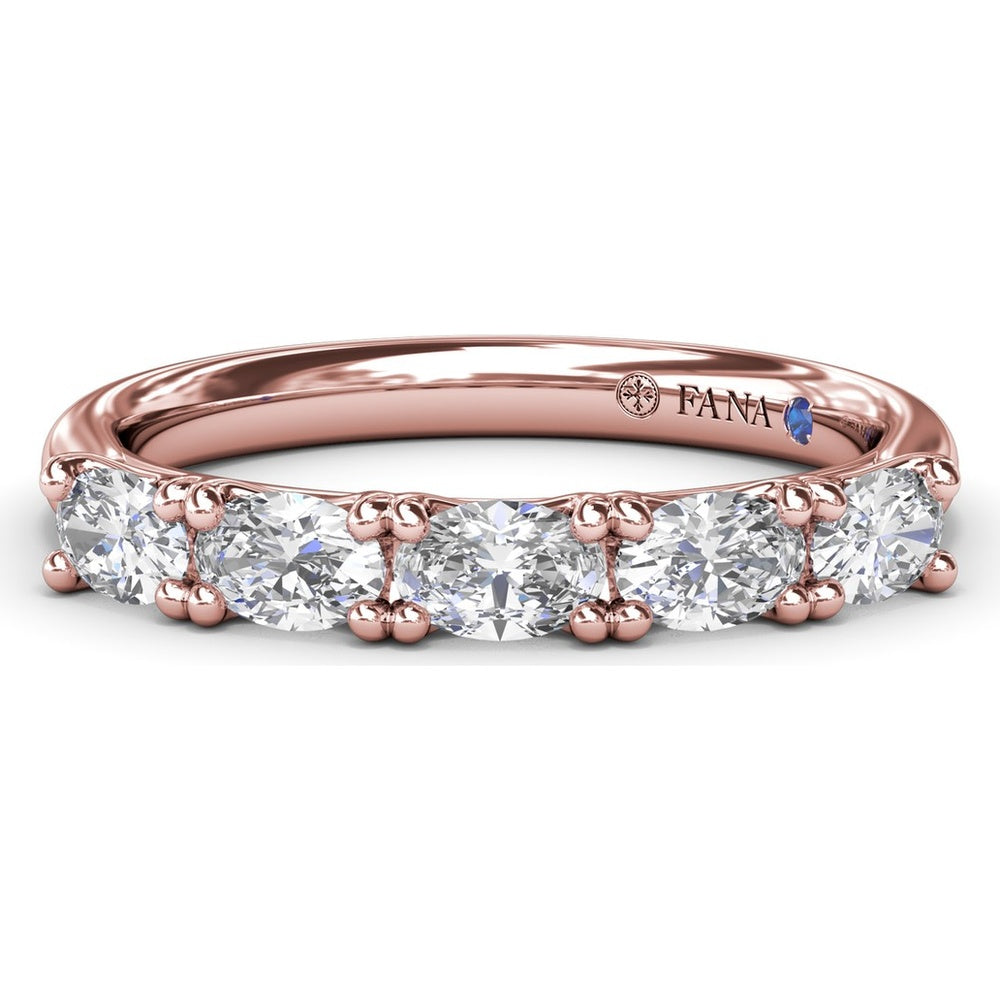Wedding Band with Shared-Prong Oval Diamonds by Fana - 0.65 Carat Total Diamond Weight