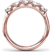 Wedding Band with Shared-Prong Oval Diamonds by Fana - 0.65 Carat Total Diamond Weight