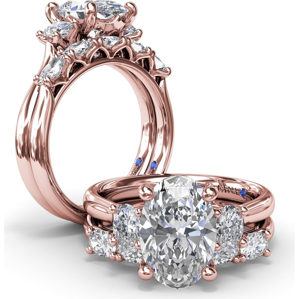 Wedding Band with Shared-Prong Oval Diamonds by Fana - 0.65 Carat Total Diamond Weight