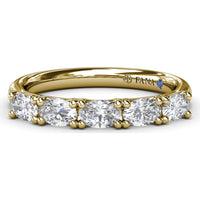 Wedding Band with Shared-Prong Oval Diamonds by Fana - 0.65 Carat Total Diamond Weight