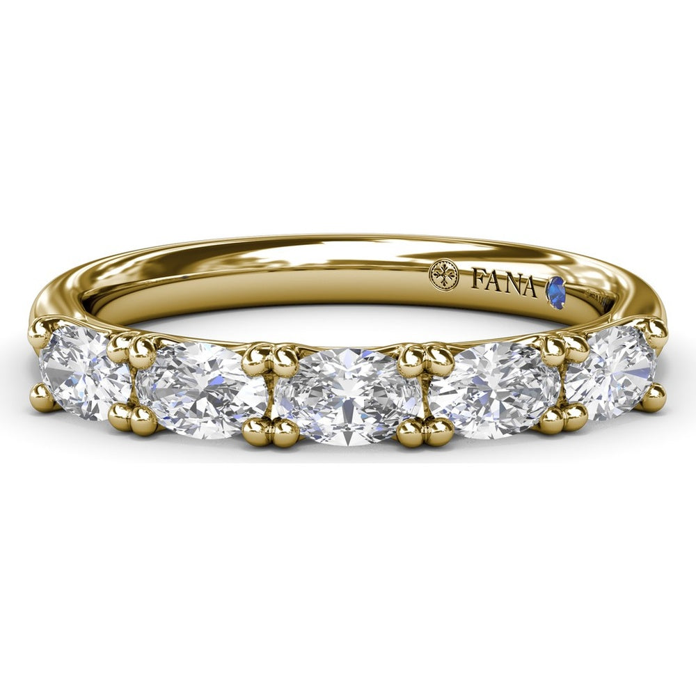 Wedding Band with Shared-Prong Oval Diamonds by Fana - 0.65 Carat Total Diamond Weight