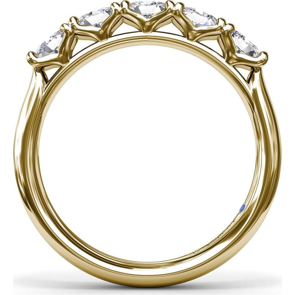 Wedding Band with Shared-Prong Oval Diamonds by Fana - 0.65 Carat Total Diamond Weight
