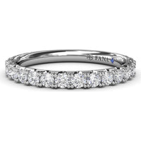 Wedding Band with Shared-Prong Set Round Brilliant Diamonds by Fana - 0.82 Carat Total Diamond Weight