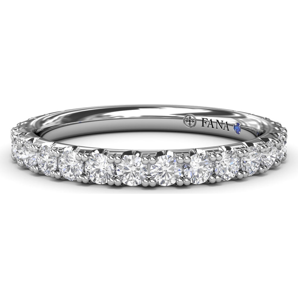 Wedding Band with Shared-Prong Set Round Brilliant Diamonds by Fana - 0.82 Carat Total Diamond Weight