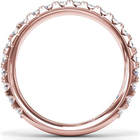 Wedding Band with Shared-Prong Set Round Brilliant Diamonds by Fana - 0.82 Carat Total Diamond Weight