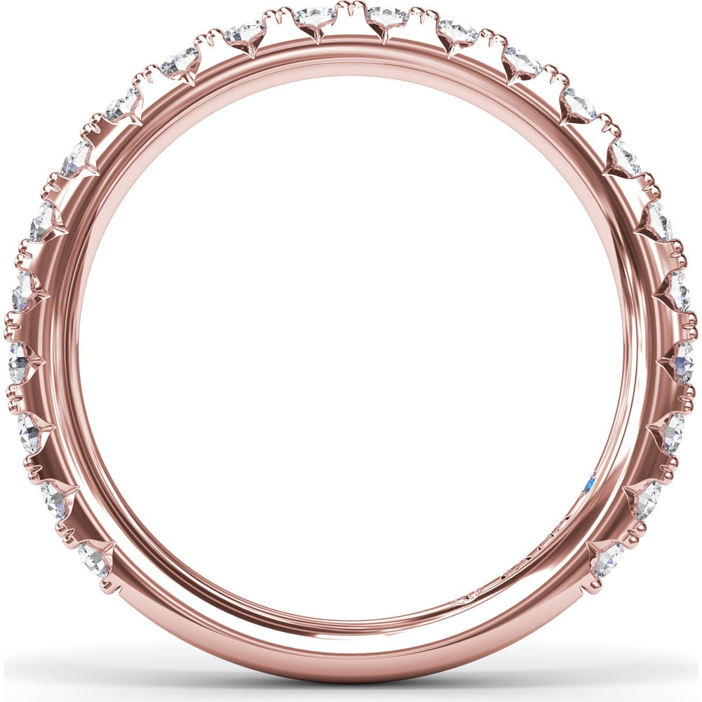 Wedding Band with Shared-Prong Set Round Brilliant Diamonds by Fana - 0.82 Carat Total Diamond Weight