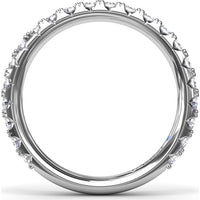 Wedding Band with Shared-Prong Set Round Brilliant Diamonds by Fana - 0.82 Carat Total Diamond Weight
