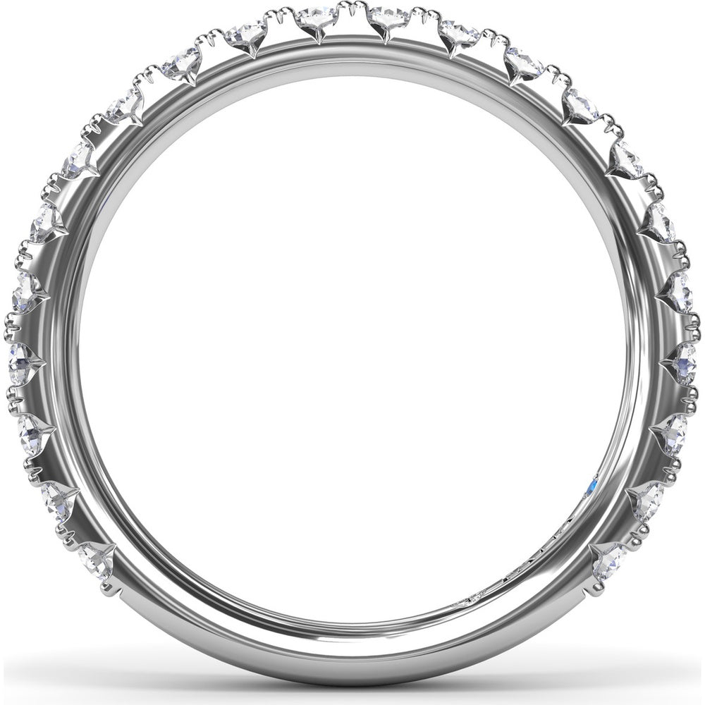 Wedding Band with Shared-Prong Set Round Brilliant Diamonds by Fana - 0.82 Carat Total Diamond Weight