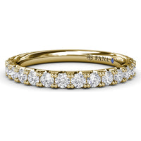 Wedding Band with Shared-Prong Set Round Brilliant Diamonds by Fana - 0.82 Carat Total Diamond Weight