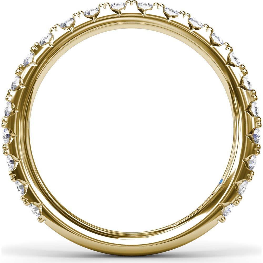 Wedding Band with Shared-Prong Set Round Brilliant Diamonds by Fana - 0.82 Carat Total Diamond Weight