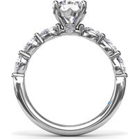 Whimsical Engagement Ring Setting with Pear Diamond Accents by Fana - 0.56 Carat Total Diamond Weight