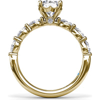 Whimsical Engagement Ring Setting with Pear Diamond Accents by Fana - 0.56 Carat Total Diamond Weight