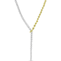 White Diamond and Yellow Diamond Nachash Lariat Necklace in 18K White Gold and Yellow Gold by Charles Krypell