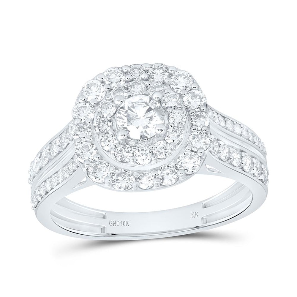 White Gold Cushion Diamond Engagement Ring - 1 Carat Total Diamond Weight
