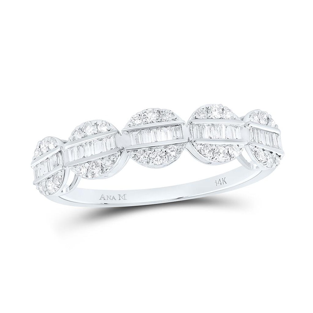 White Gold Diamond Band Ring - 3/8 Carat Total Diamond Weight