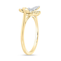 White Gold Diamond Butterfly Ring - 1/6 Carat Total Diamond Weight