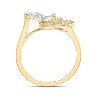 White Gold Diamond Butterfly Ring - 1/6 Carat Total Diamond Weight