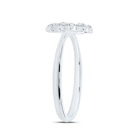 White Gold Diamond Clover Ring - 1/5 Carat Total Diamond Weight