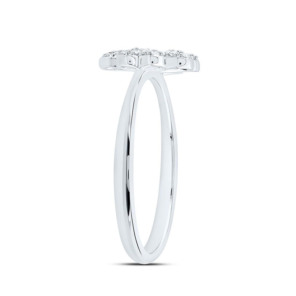 White Gold Diamond Clover Ring - 1/5 Carat Total Diamond Weight