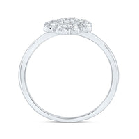 White Gold Diamond Clover Ring - 1/5 Carat Total Diamond Weight