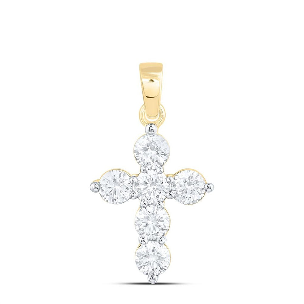 White Gold Diamond Cross Pendant - 1 7/8 Carat Total Diamond Weight