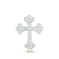 White Gold Diamond Cross Pendant - 1/8 Carat Total Diamond Weight