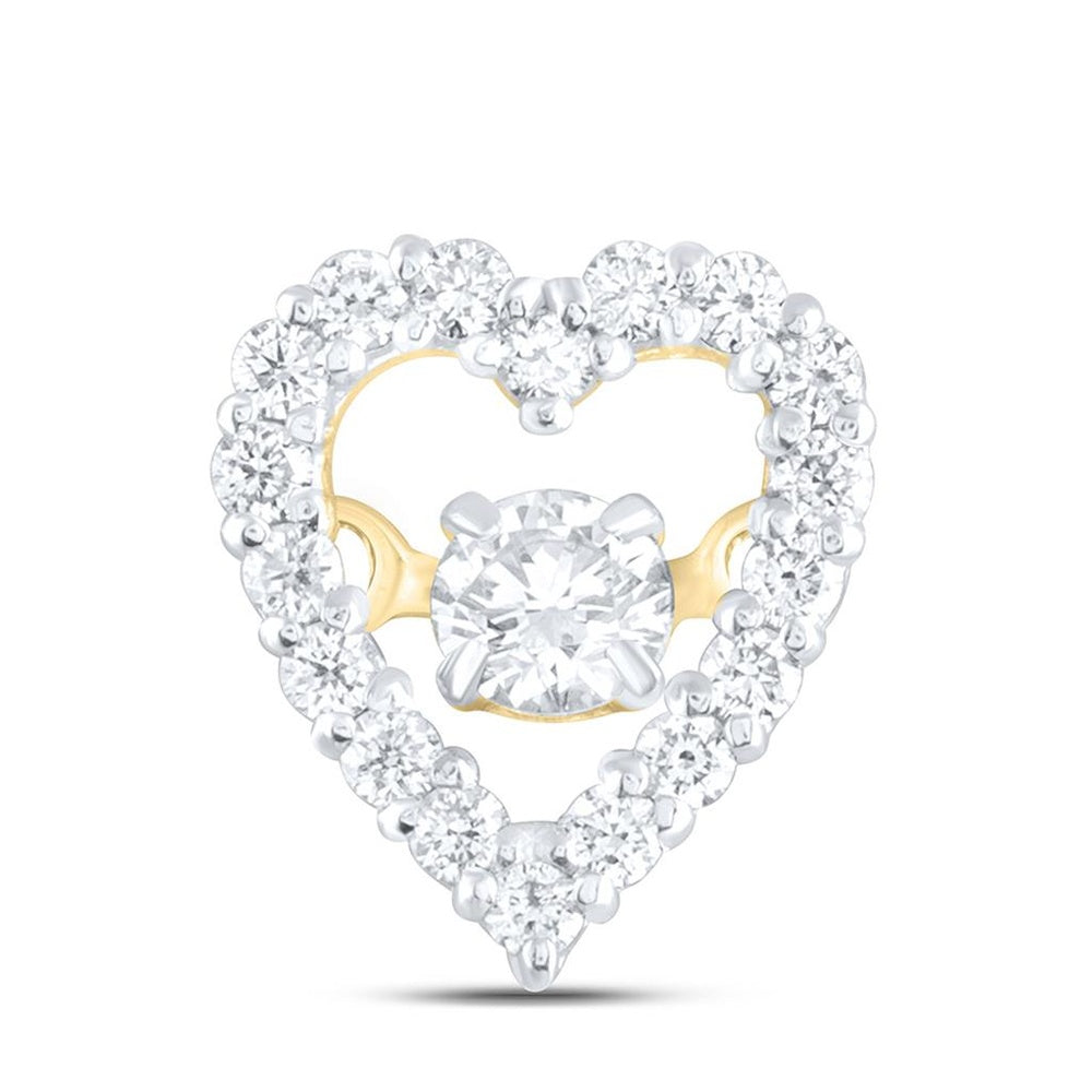 White Gold Diamond Heart Pendant - 1/5 Carat Total Diamond Weight