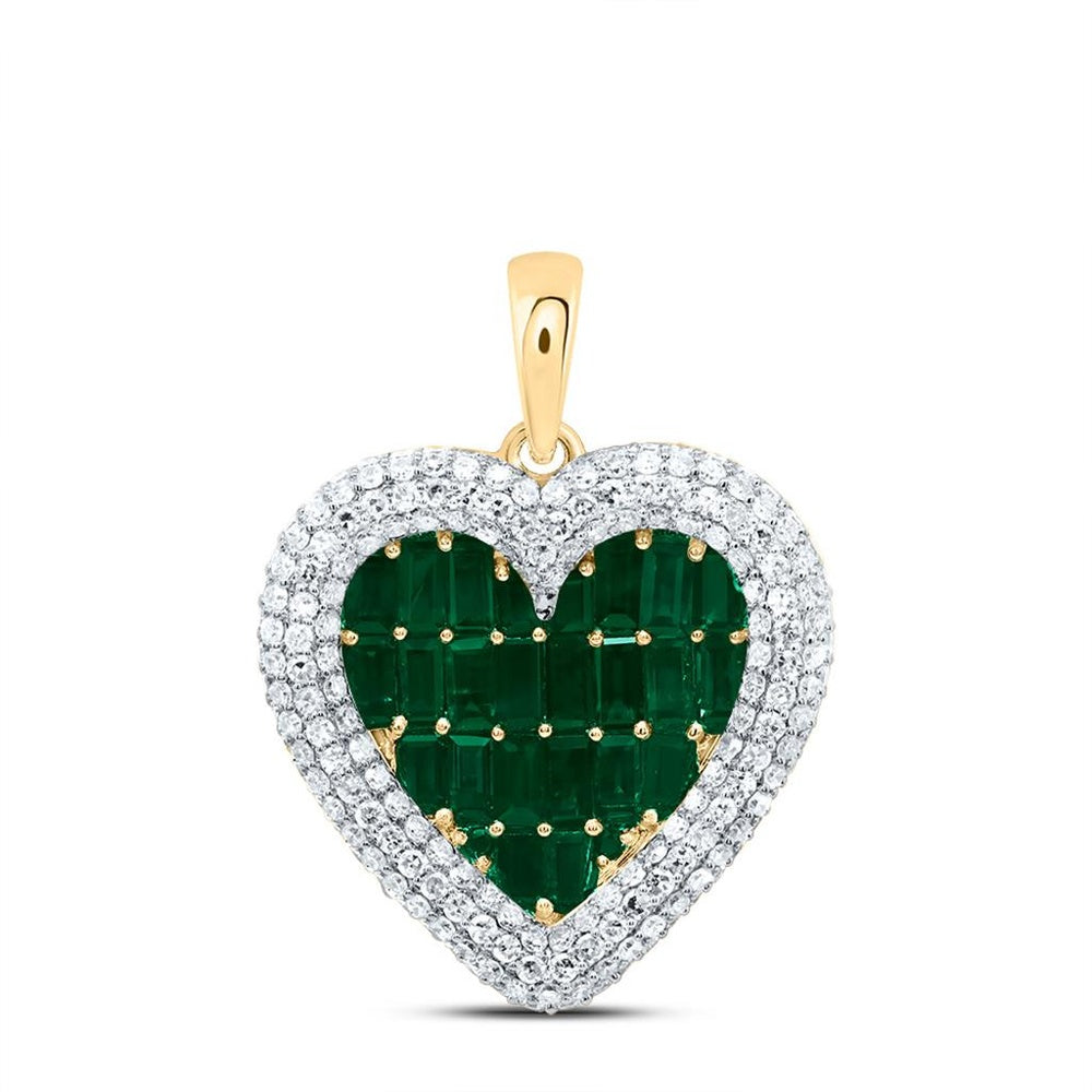 White Gold Diamond Heart Pendant - 1 Carat Total Diamond Weight
