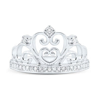 White Gold Diamond Heart Ring - 1/5 Carat Total Diamond Weight