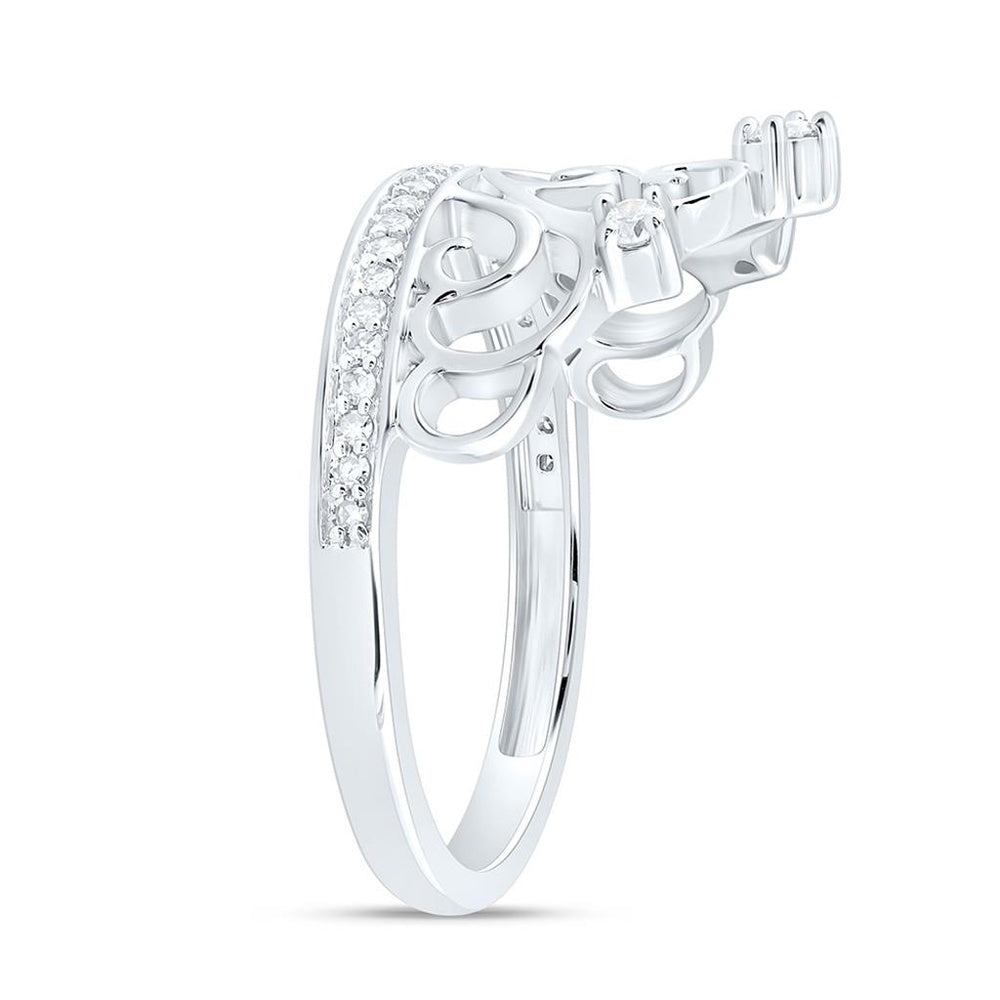 White Gold Diamond Heart Ring - 1/5 Carat Total Diamond Weight