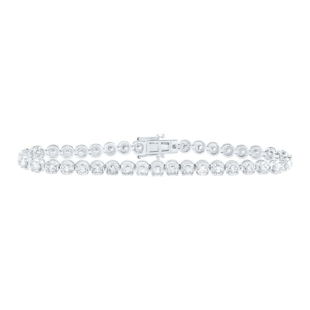 White Gold Diamond Tennis 7-Inch Bracelet - 5 Carat Total Diamond Weight