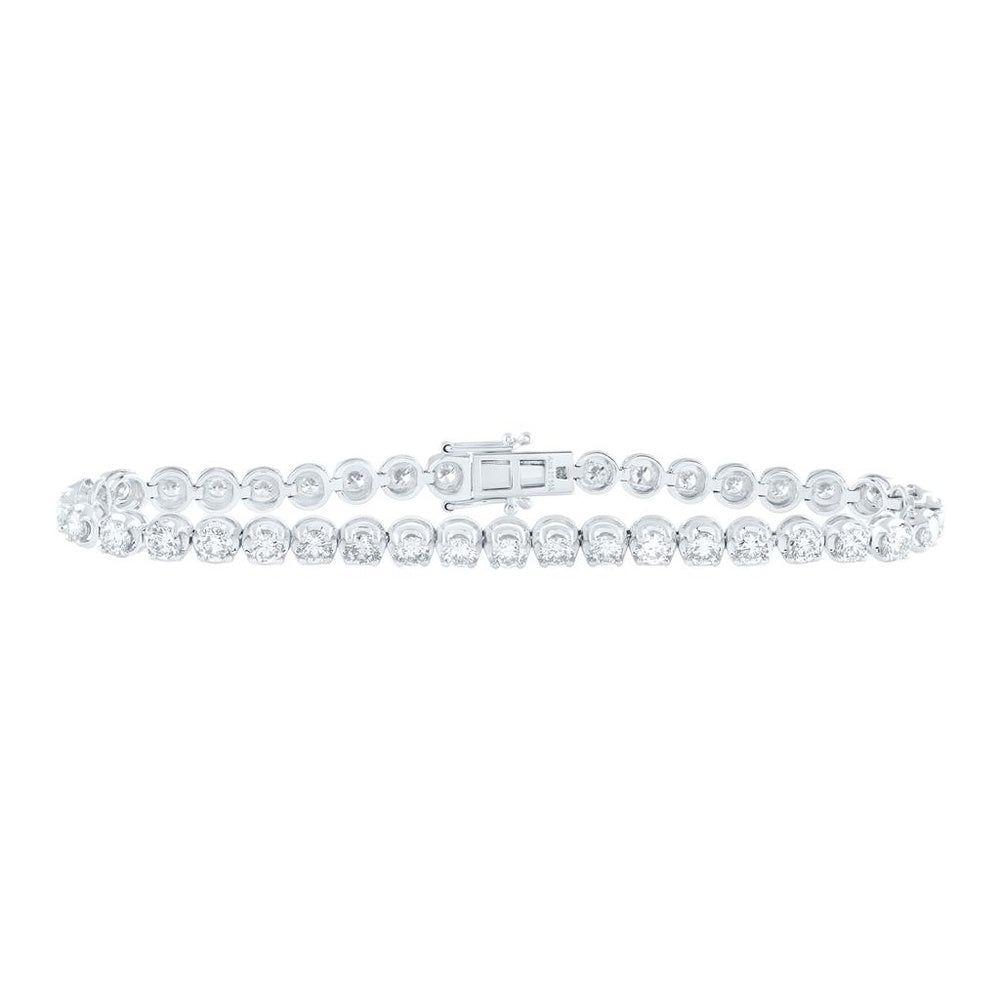 White Gold Diamond Tennis 7-Inch Bracelet - 5 Carat Total Diamond Weight