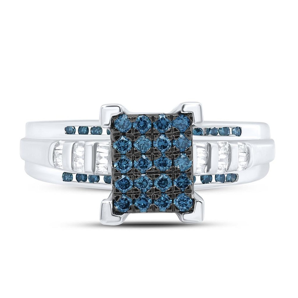 White Gold Emerald Diamond Ring - 1/2 Carat Total Gemstone Weight
