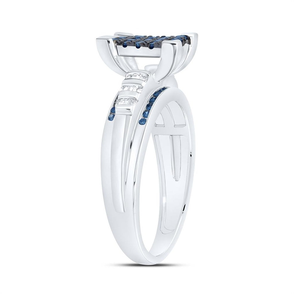White Gold Emerald Diamond Ring - 1/2 Carat Total Gemstone Weight