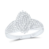 White Gold Marquise Diamond Ring - 1/2 Carat Total Diamond Weight