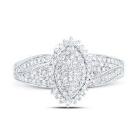 White Gold Marquise Diamond Ring - 1/2 Carat Total Diamond Weight
