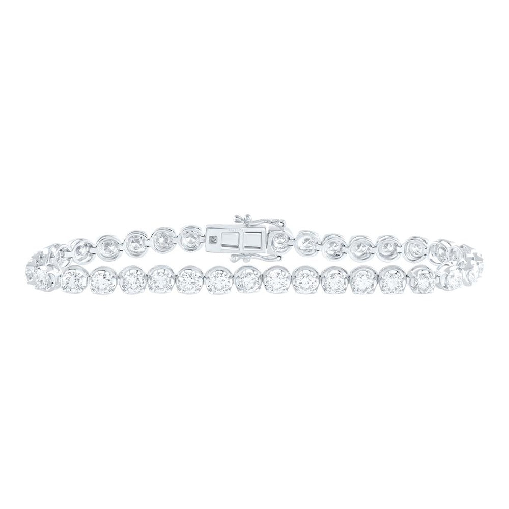 White Gold Natural Diamond - Elite Tennis Bracelet (7 Inch) - 6 Carat Total Diamond Weight