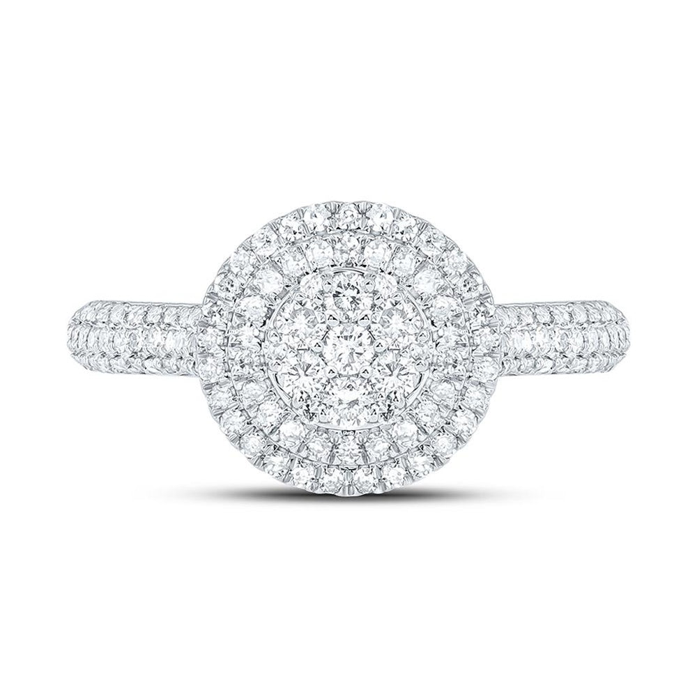 White Gold Natural Diamond Round Ring - 5/8 Carat Total Diamond Weight