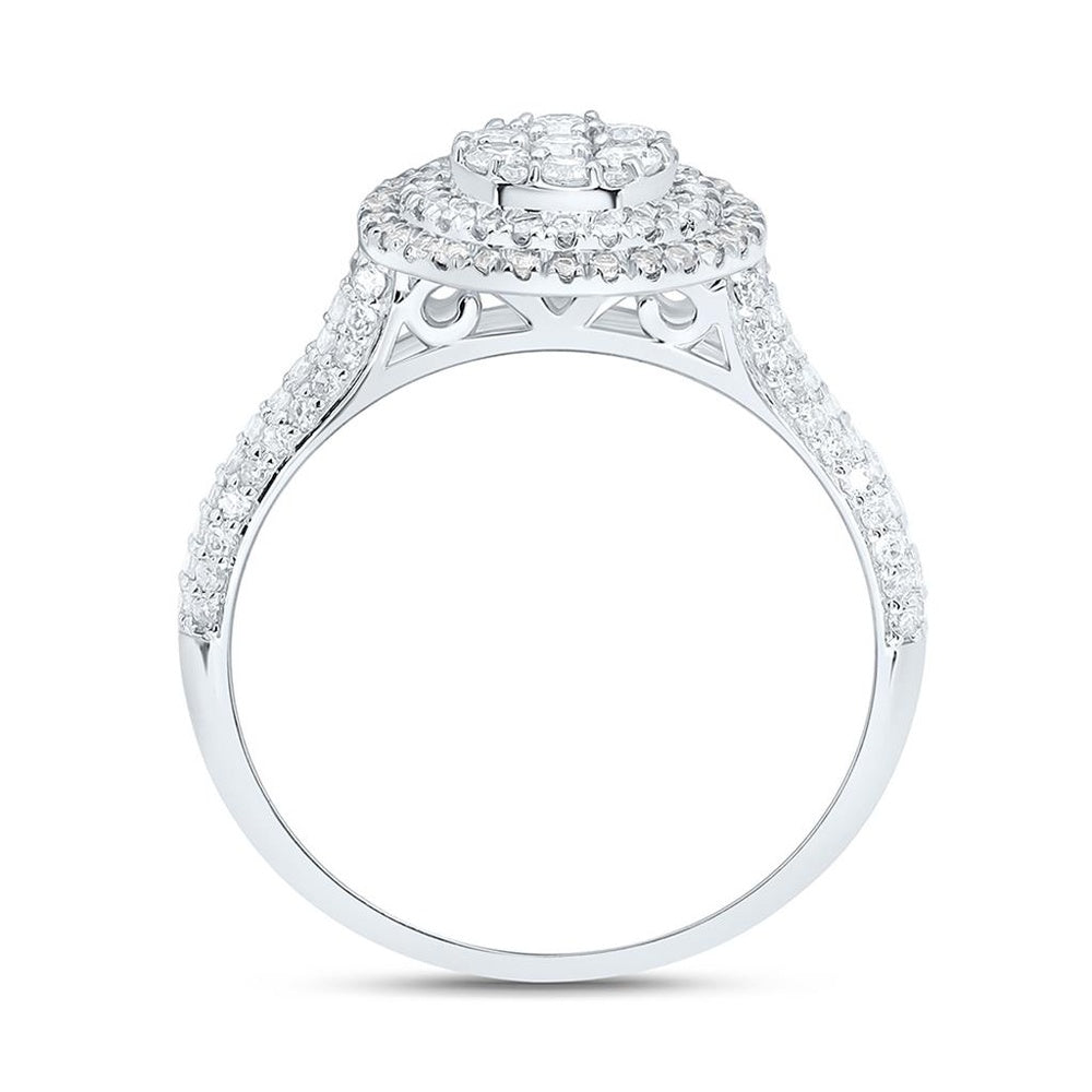 White Gold Natural Diamond Round Ring - 5/8 Carat Total Diamond Weight