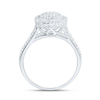 White Gold Natural Diamond Round Ring - 5/8 Carat Total Diamond Weight