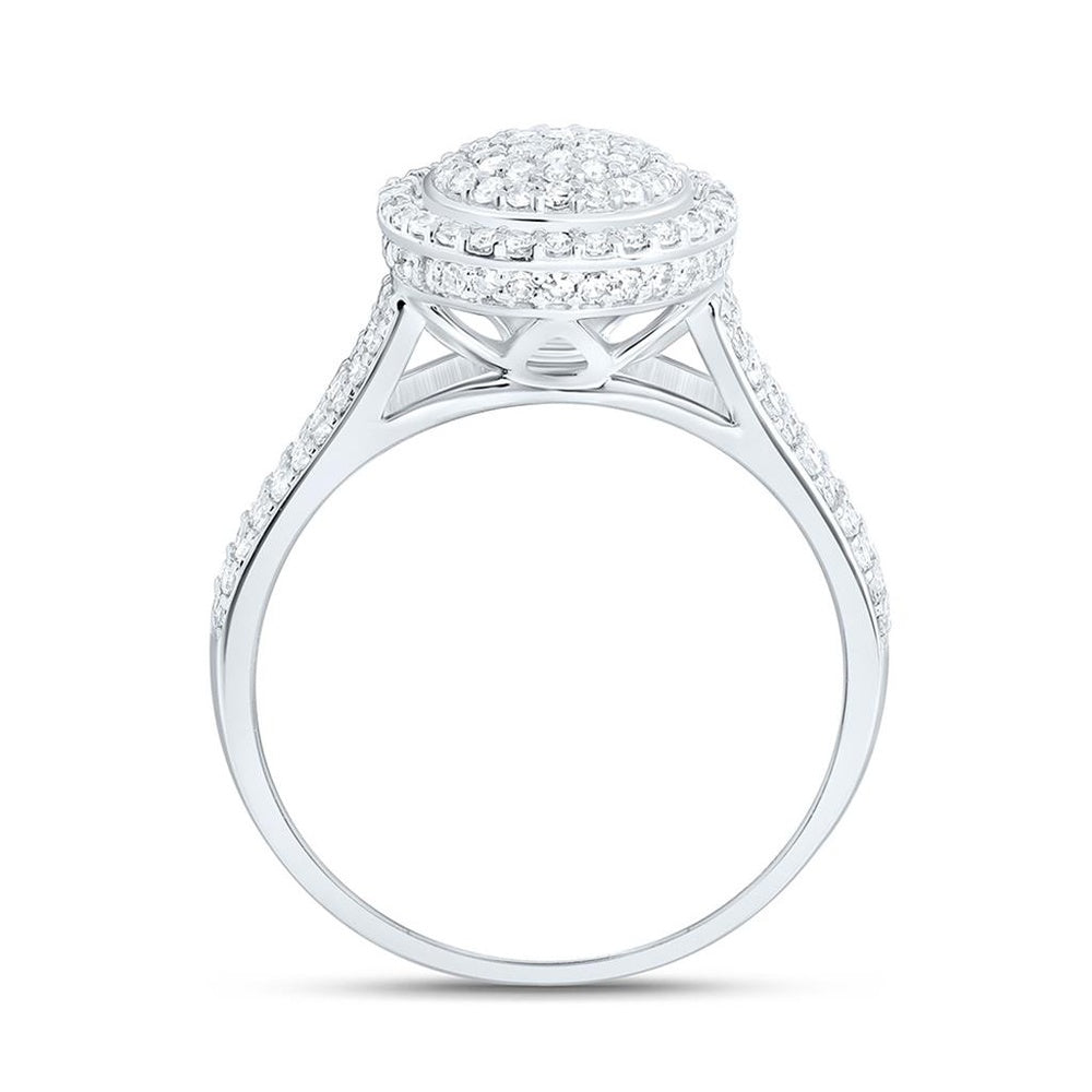 White Gold Natural Diamond Round Ring - 5/8 Carat Total Diamond Weight