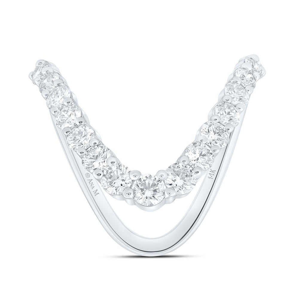 White Gold Natural Diamond - Wave Ring - 1 1/4 Carat Total Diamond Weight