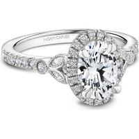 White Gold Oval-Cut Diamond with Marquise and Round Accents Engagement Ring by Noam Carver<em> - Choose Your Center Diamond: 1 to 5 Carats, Sustainable Lab-Grown or Natural Earth-Mined</em>