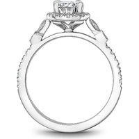 White Gold Oval-Cut Diamond with Marquise and Round Accents Engagement Ring by Noam Carver<em> - Choose Your Center Diamond: 1 to 5 Carats, Sustainable Lab-Grown or Natural Earth-Mined</em>