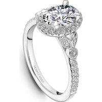 White Gold Oval-Cut Diamond with Marquise and Round Accents Engagement Ring by Noam Carver<em> - Choose Your Center Diamond: 1 to 5 Carats, Sustainable Lab-Grown or Natural Earth-Mined</em>