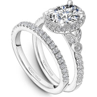 White Gold Oval-Cut Diamond with Marquise and Round Accents Engagement Ring by Noam Carver<em> - Choose Your Center Diamond: 1 to 5 Carats, Sustainable Lab-Grown or Natural Earth-Mined</em>