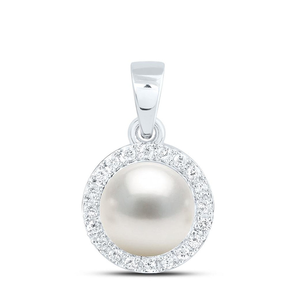 White Gold Pear Diamond Pendant - 1/10 Carat Total Gemstone Weight