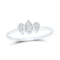 White Gold Pear Diamond Ring - 1/10 Carat Total Diamond Weight