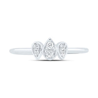 White Gold Pear Diamond Ring - 1/10 Carat Total Diamond Weight